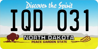 ND license plate IQD031