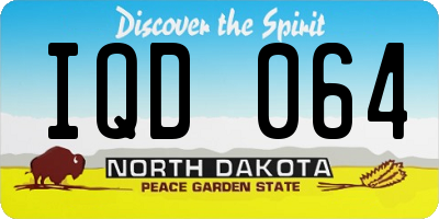 ND license plate IQD064