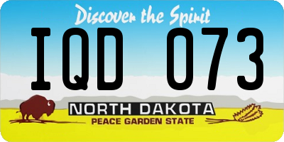 ND license plate IQD073