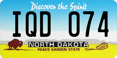ND license plate IQD074