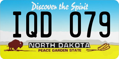 ND license plate IQD079