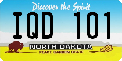 ND license plate IQD101