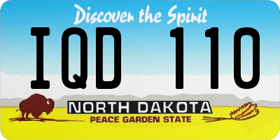 ND license plate IQD110