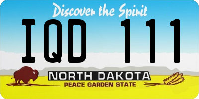 ND license plate IQD111