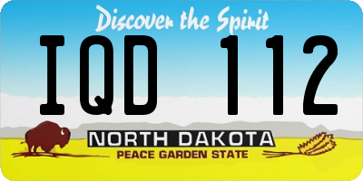 ND license plate IQD112