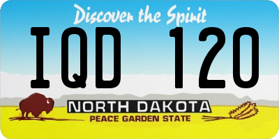ND license plate IQD120