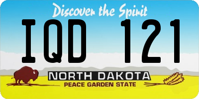 ND license plate IQD121