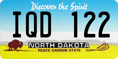 ND license plate IQD122