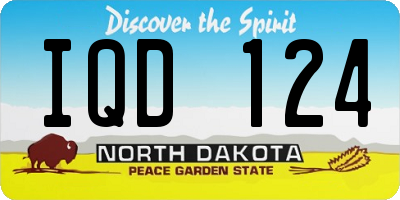 ND license plate IQD124