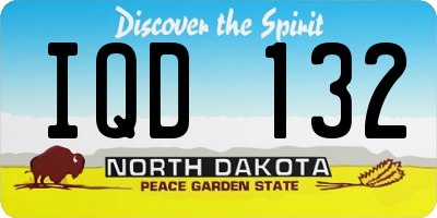 ND license plate IQD132