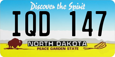 ND license plate IQD147