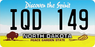 ND license plate IQD149