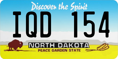 ND license plate IQD154