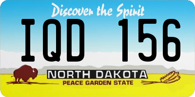 ND license plate IQD156