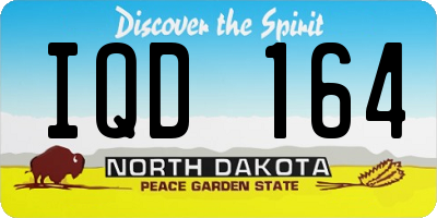 ND license plate IQD164