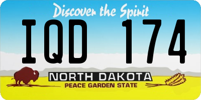 ND license plate IQD174