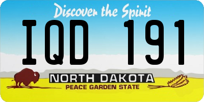 ND license plate IQD191