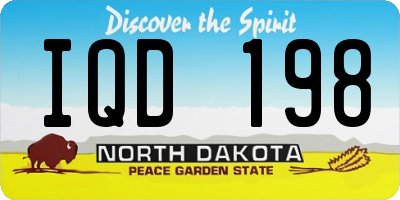 ND license plate IQD198