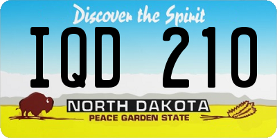 ND license plate IQD210