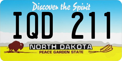 ND license plate IQD211