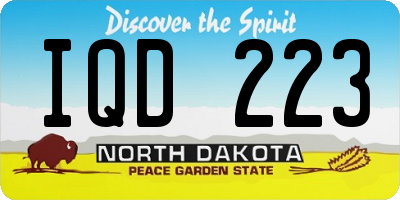 ND license plate IQD223