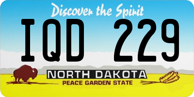 ND license plate IQD229