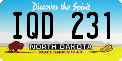 ND license plate IQD231