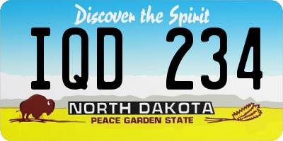 ND license plate IQD234