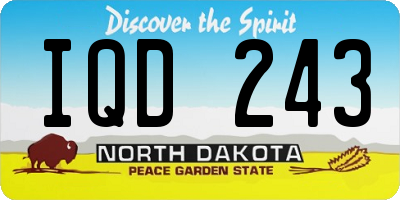 ND license plate IQD243