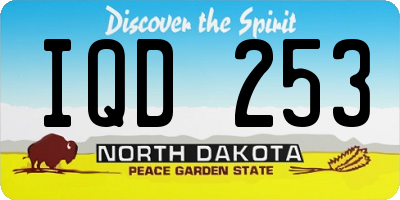ND license plate IQD253