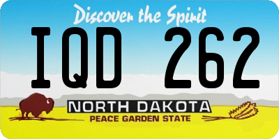 ND license plate IQD262