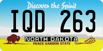 ND license plate IQD263