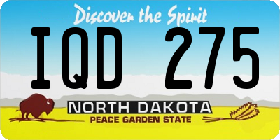 ND license plate IQD275