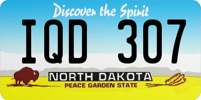 ND license plate IQD307