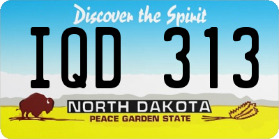 ND license plate IQD313