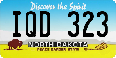 ND license plate IQD323