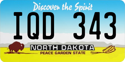 ND license plate IQD343