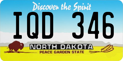 ND license plate IQD346