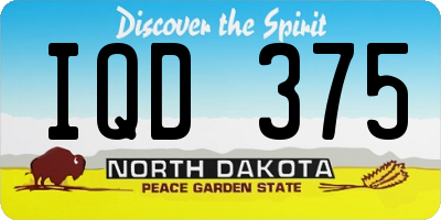 ND license plate IQD375