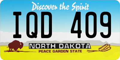 ND license plate IQD409