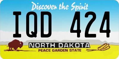 ND license plate IQD424