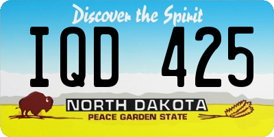 ND license plate IQD425