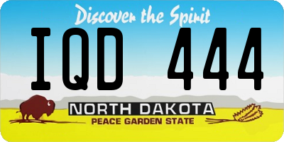 ND license plate IQD444