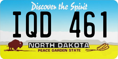ND license plate IQD461
