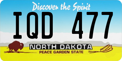 ND license plate IQD477