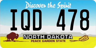 ND license plate IQD478