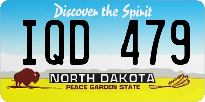 ND license plate IQD479