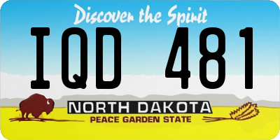 ND license plate IQD481