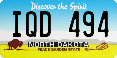 ND license plate IQD494