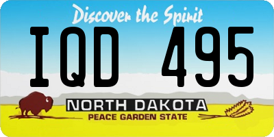 ND license plate IQD495
